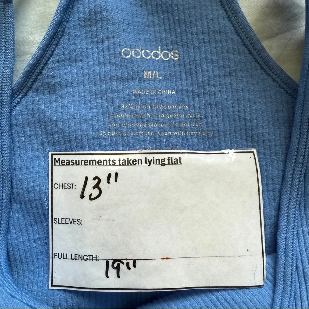 Ododos Ribbed Tank Top Racerback Size ML - Picture 7 of 8